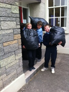 Bringing the bags to the lorry