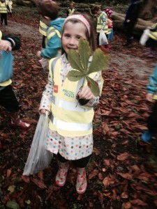 Miriam found a horse chestnut leaf