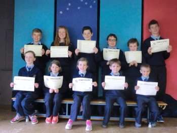 Certificate Winners 5th June 2015